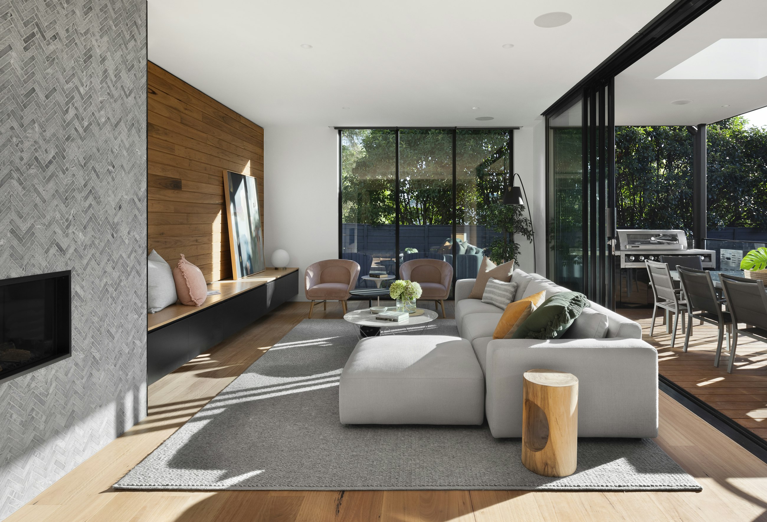 Warm modern South Florida home interior